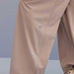 detail of light beige wide leg pants