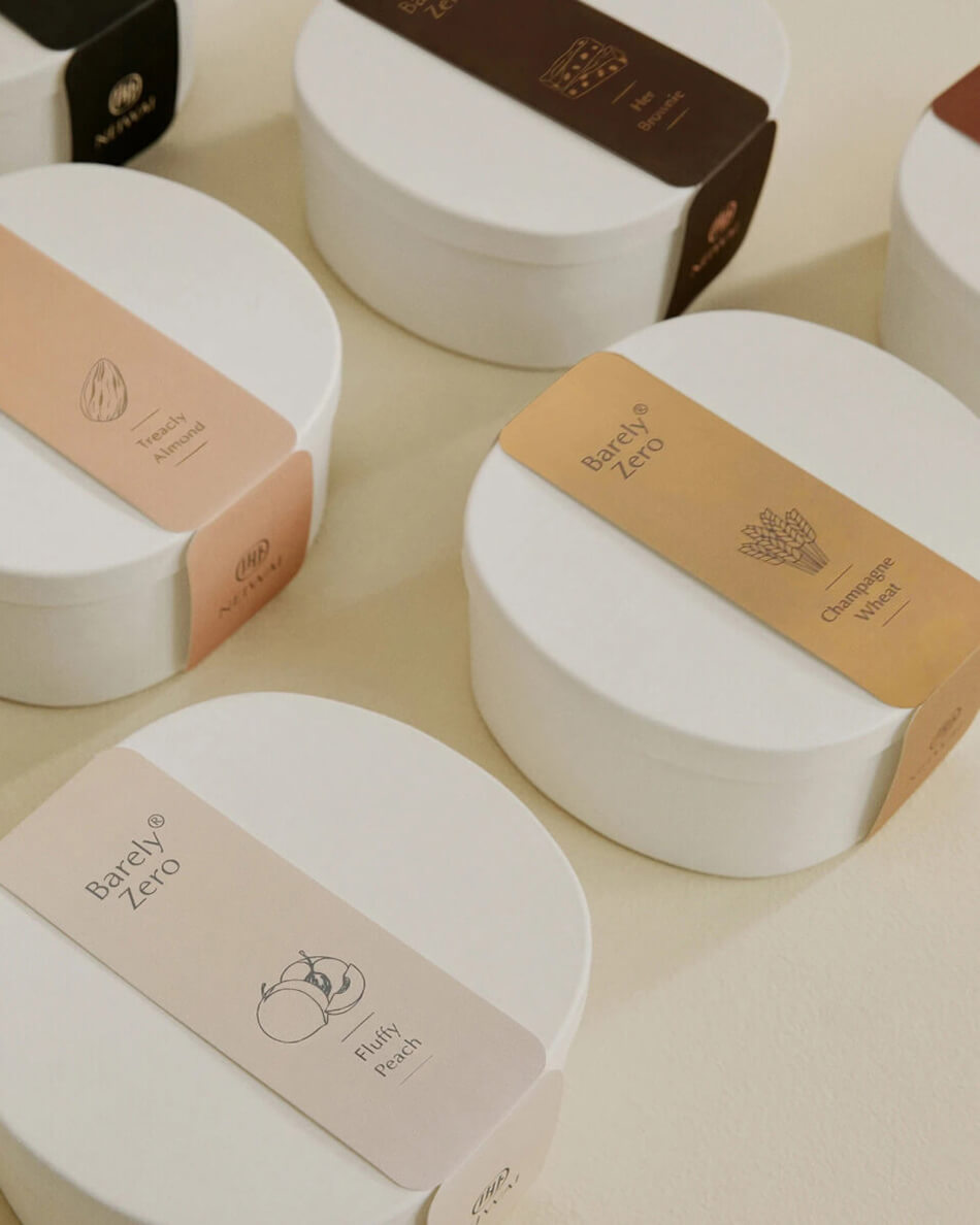 Barely Zero packaging boxes