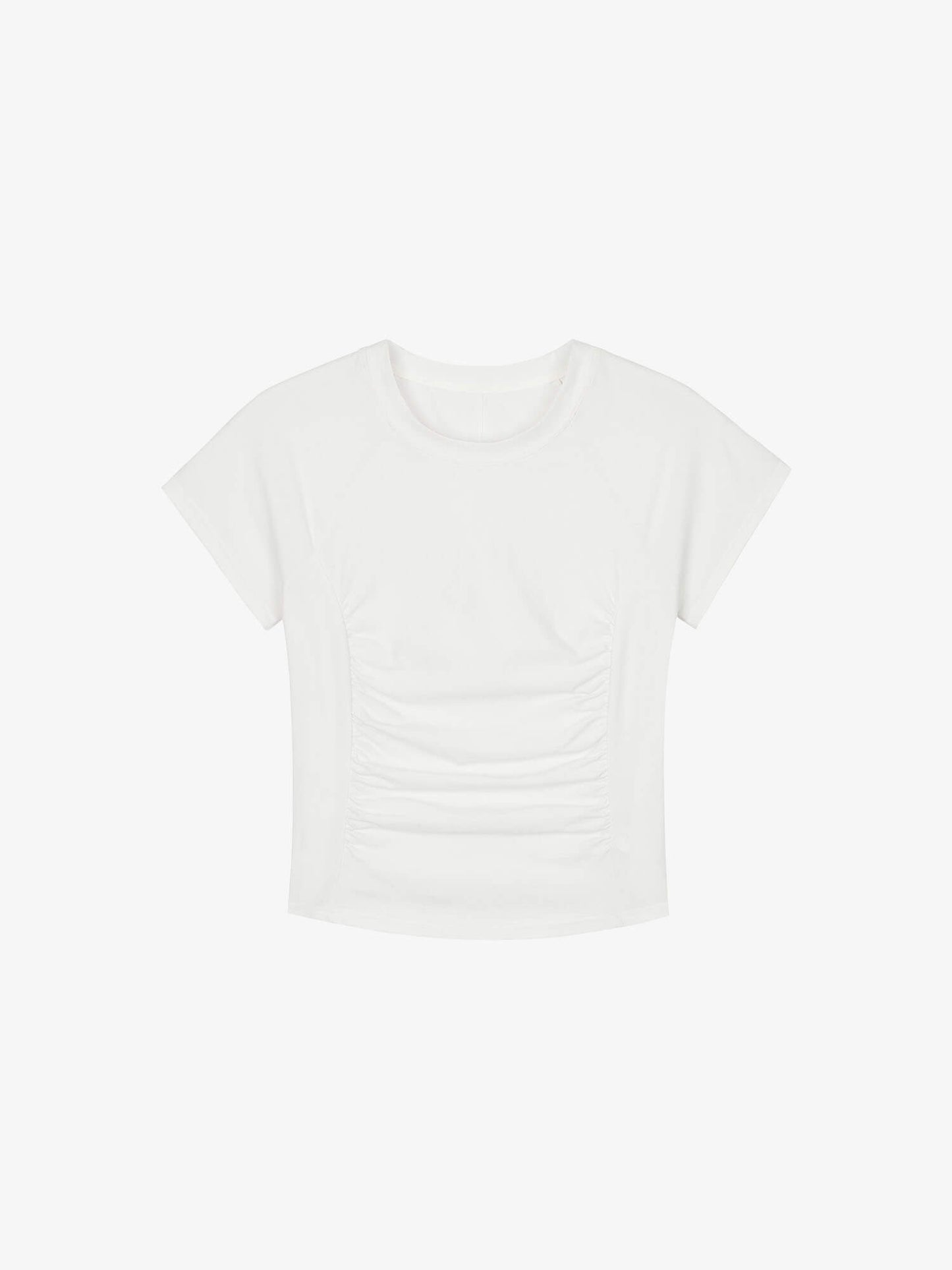 Flat lay of white dance tee