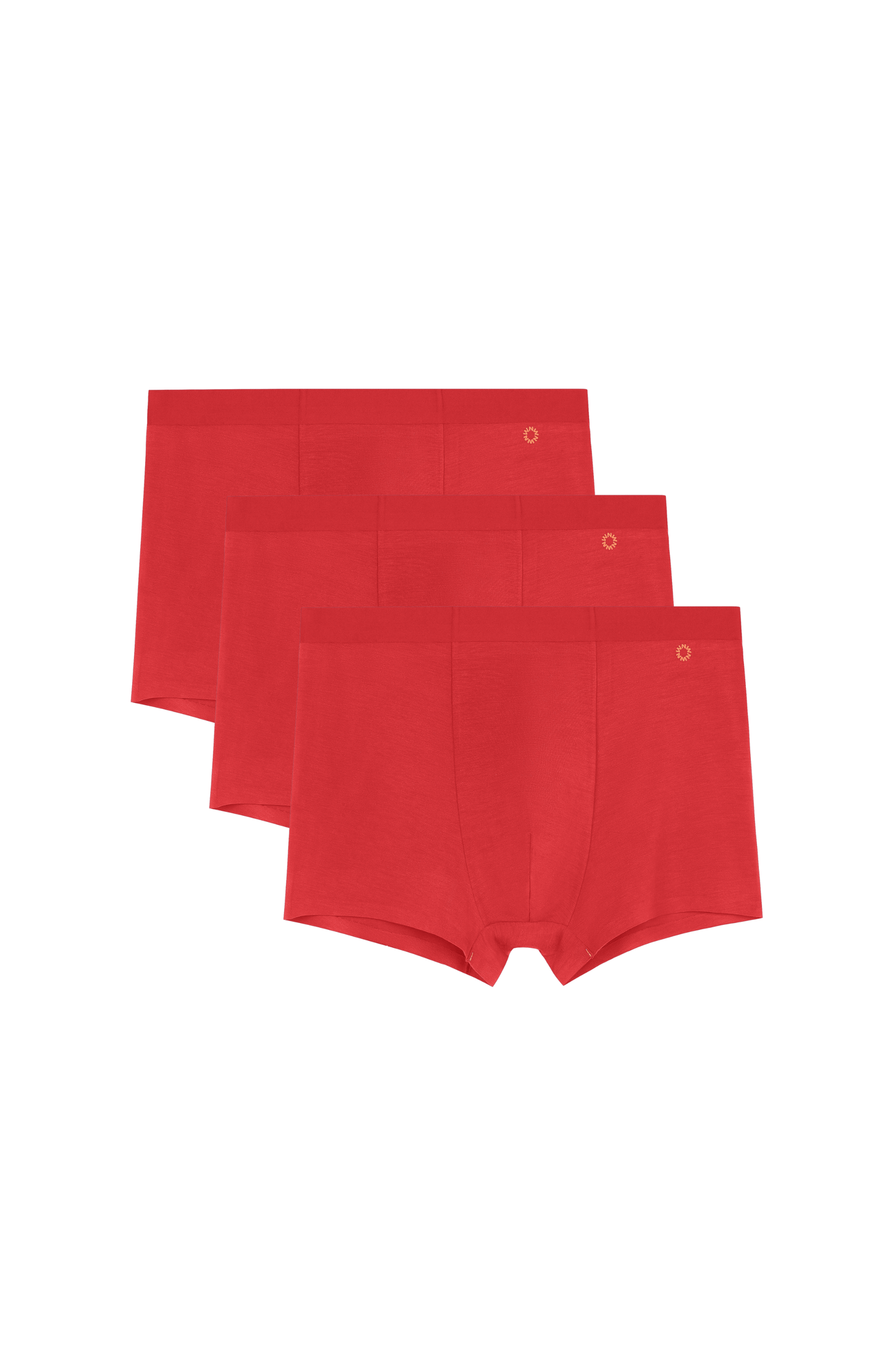 three red men's briefs