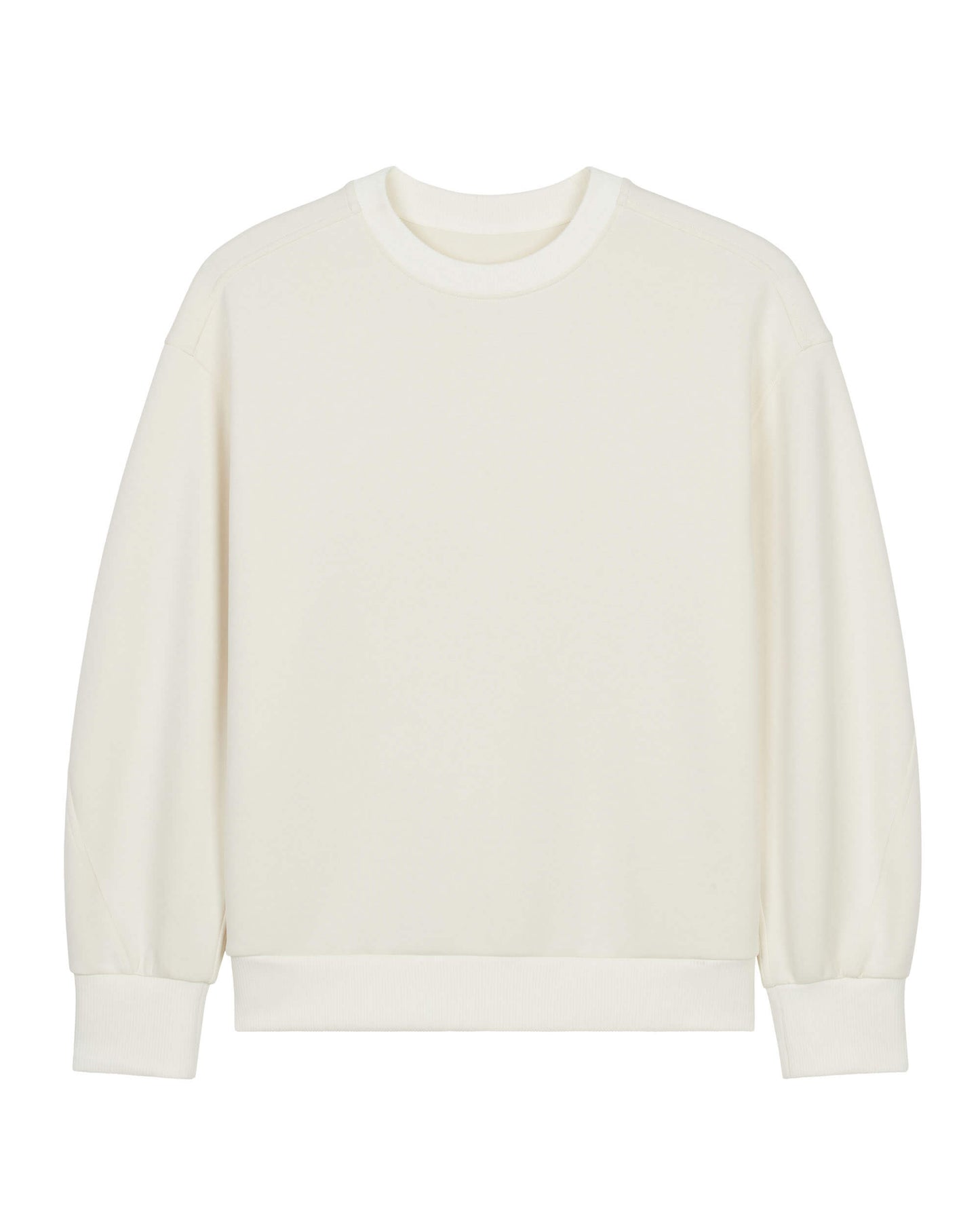 Flat lay of white sweatshirt