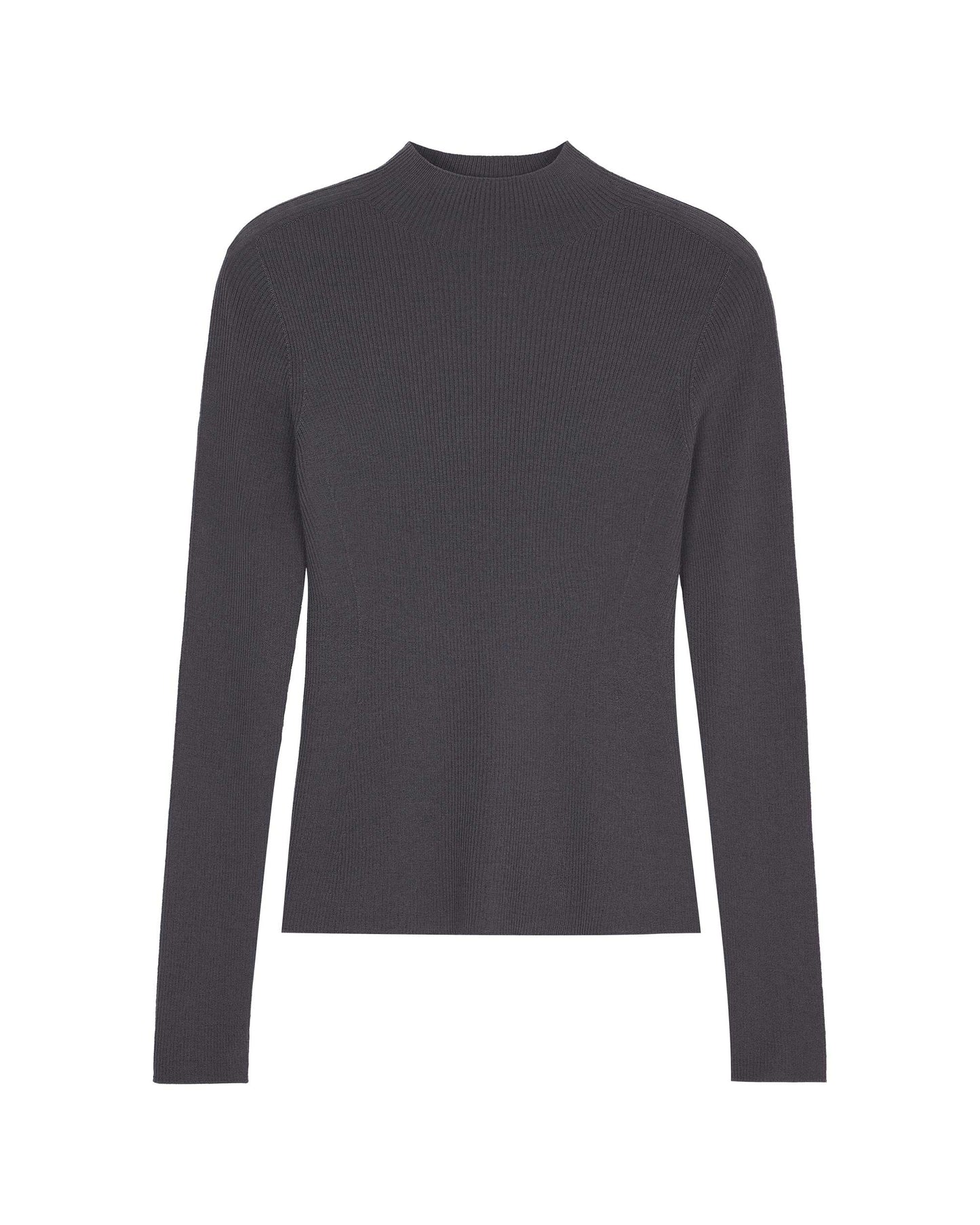 flat lay image of purple mock neck sweater