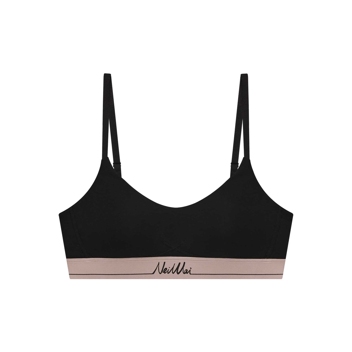 black bra with pink rim