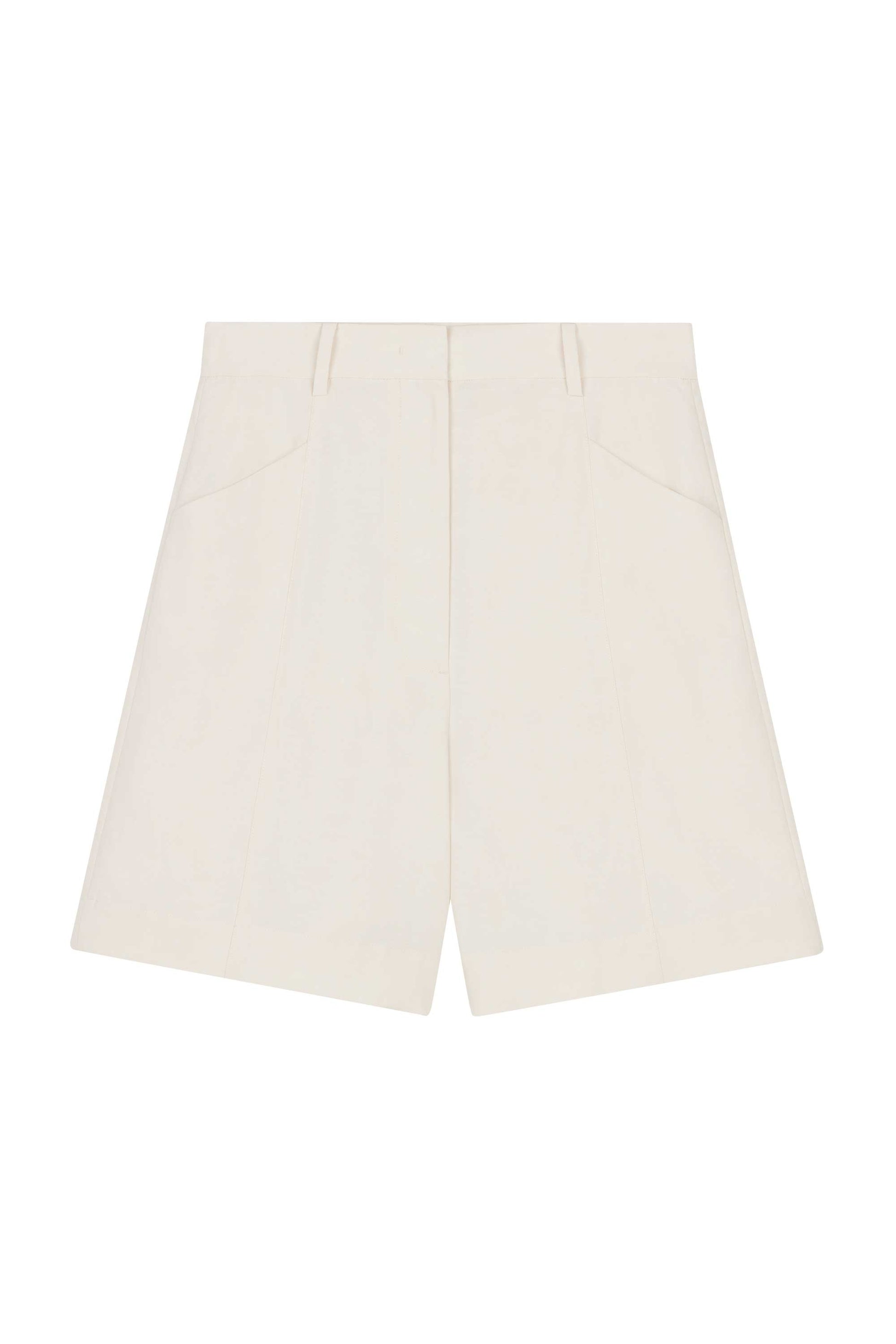 flat lay of white shorts