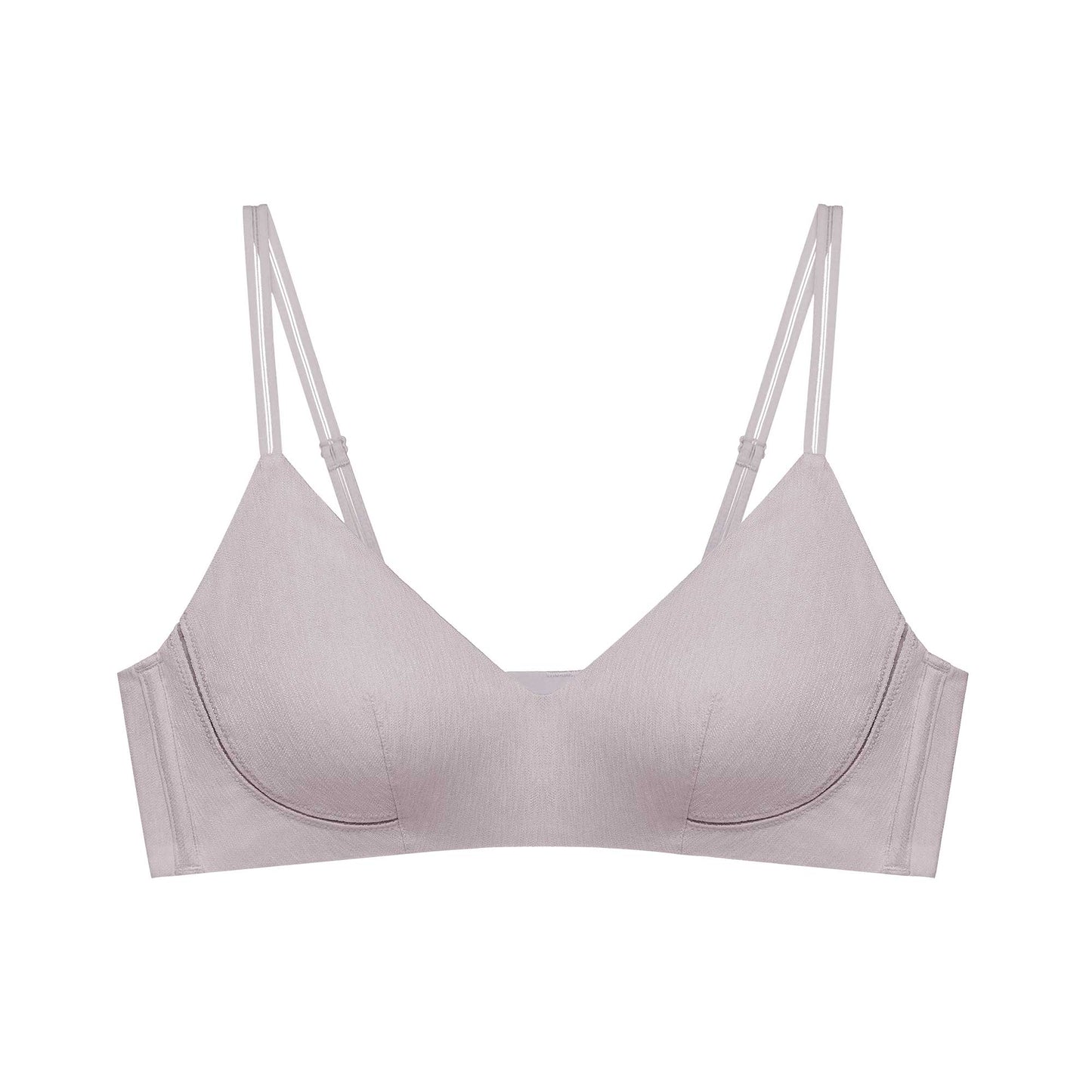 flat lay of light violet bra