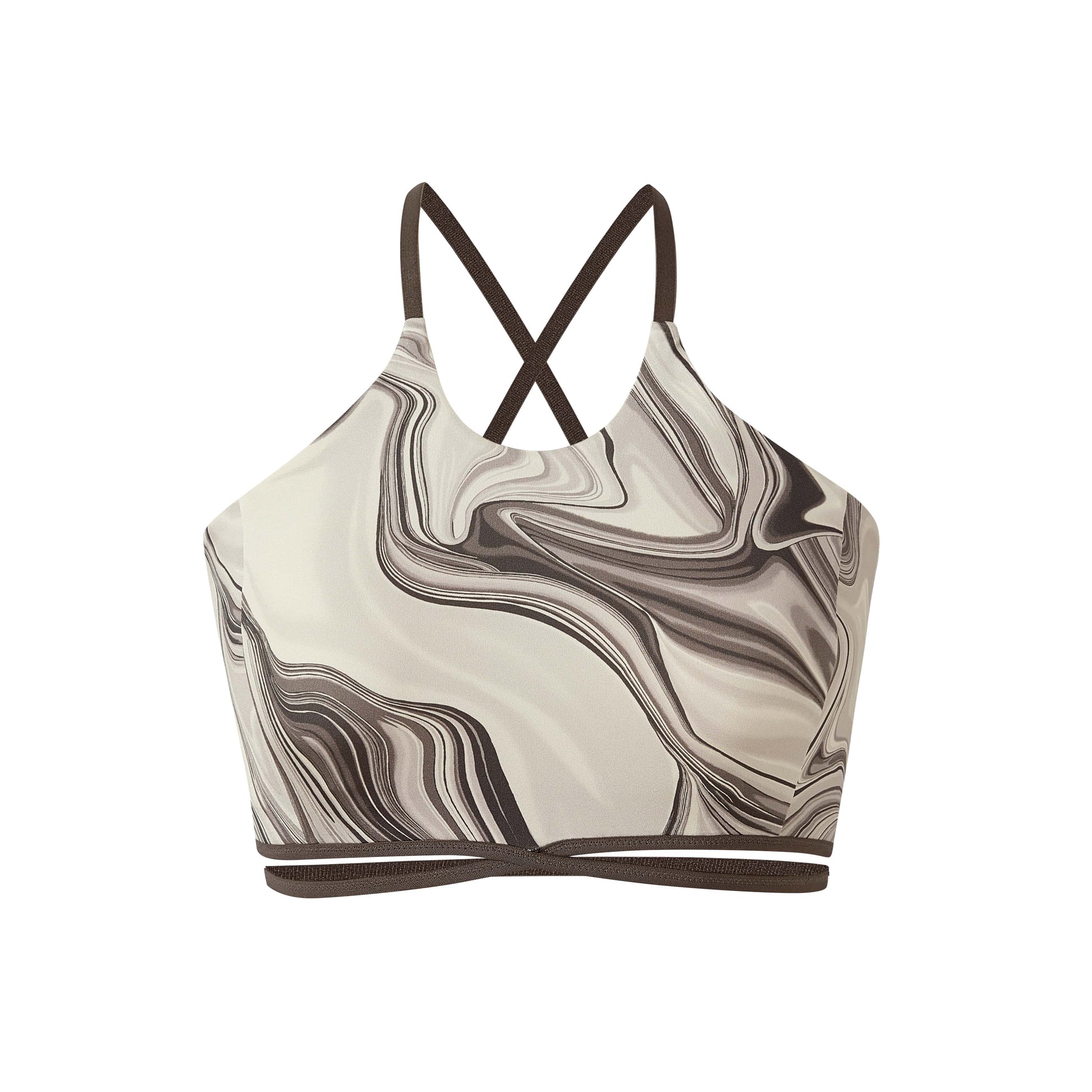 marble print sports bra