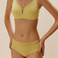 woman wearing yellow bra and brief