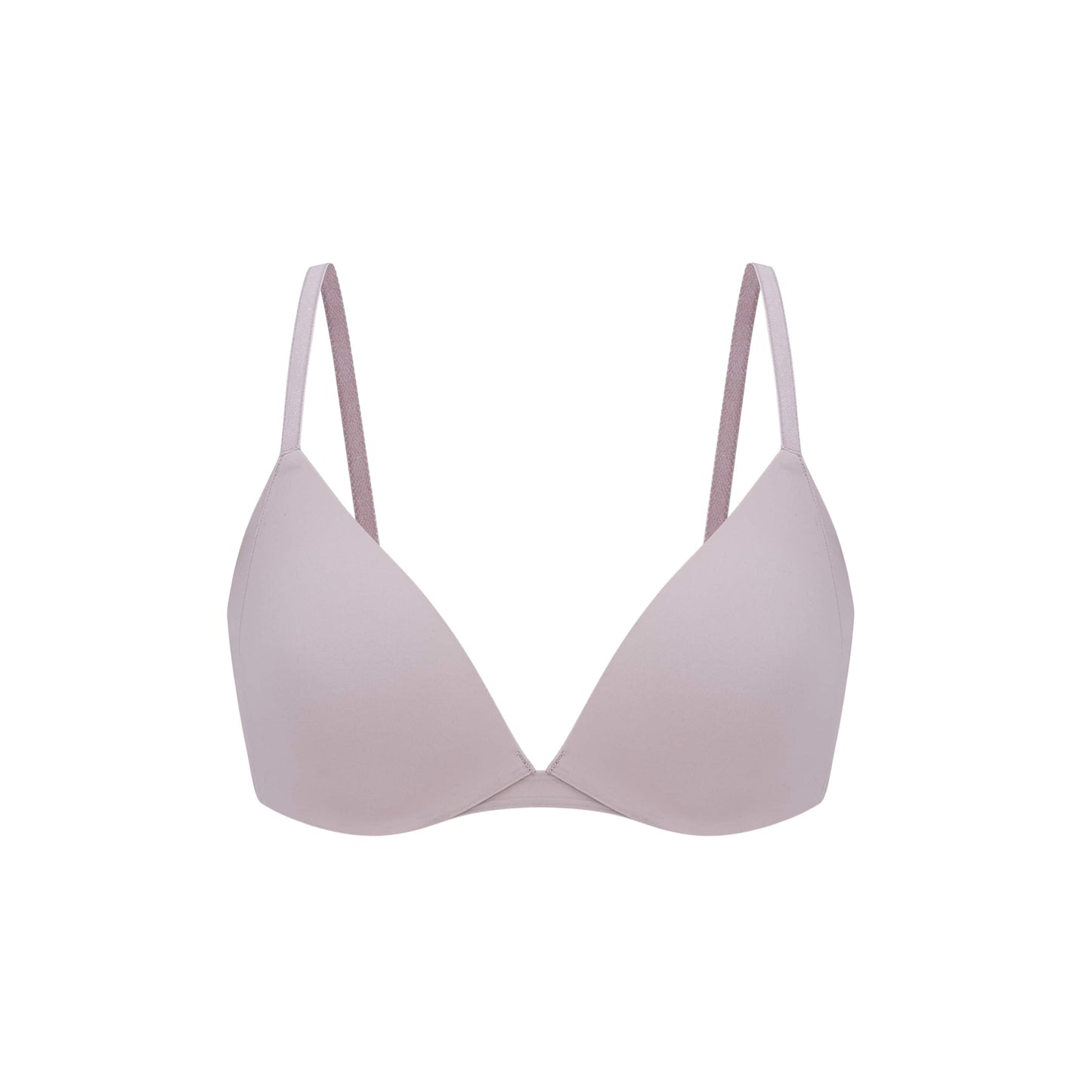 Flat lay of light purple bra.