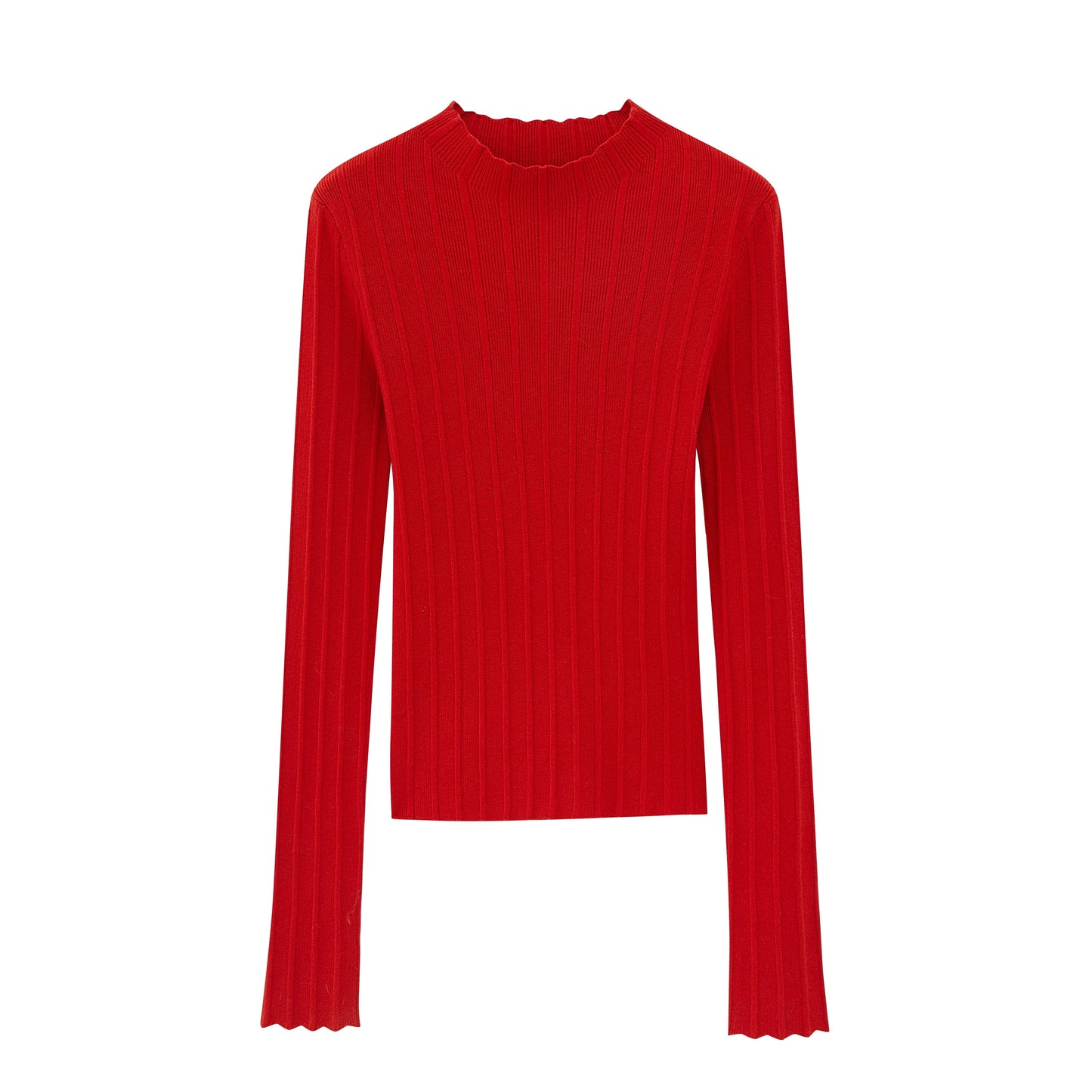 Flat lay of red sweater