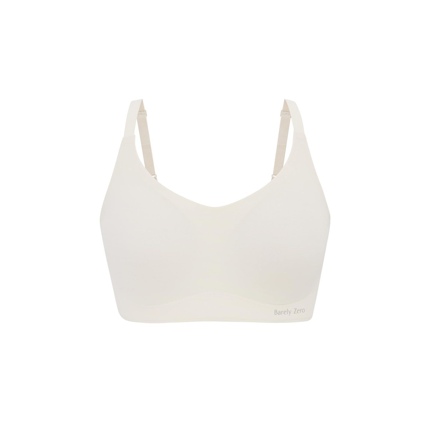 flat lay of an off white bra