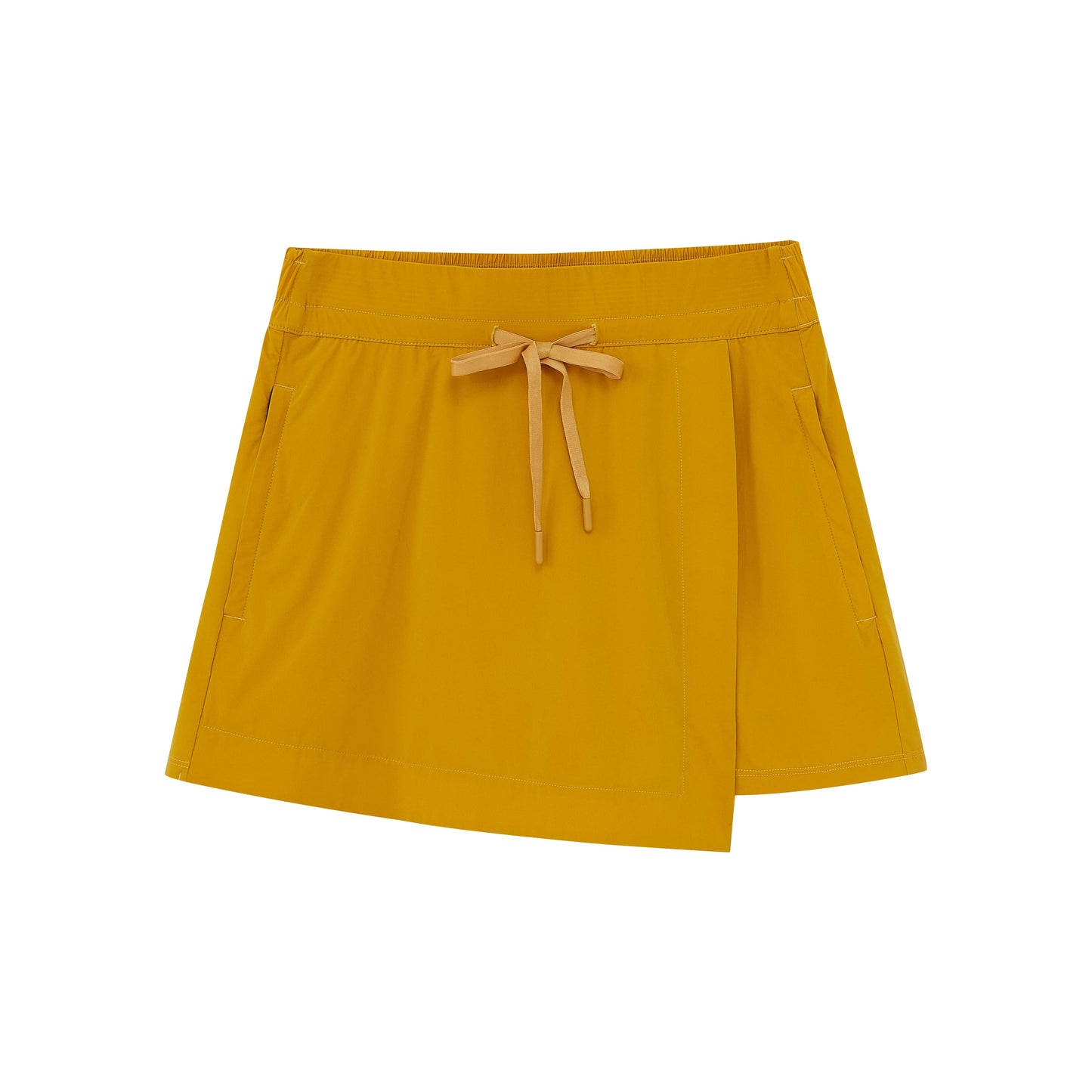 flat lay image of mustard skorts