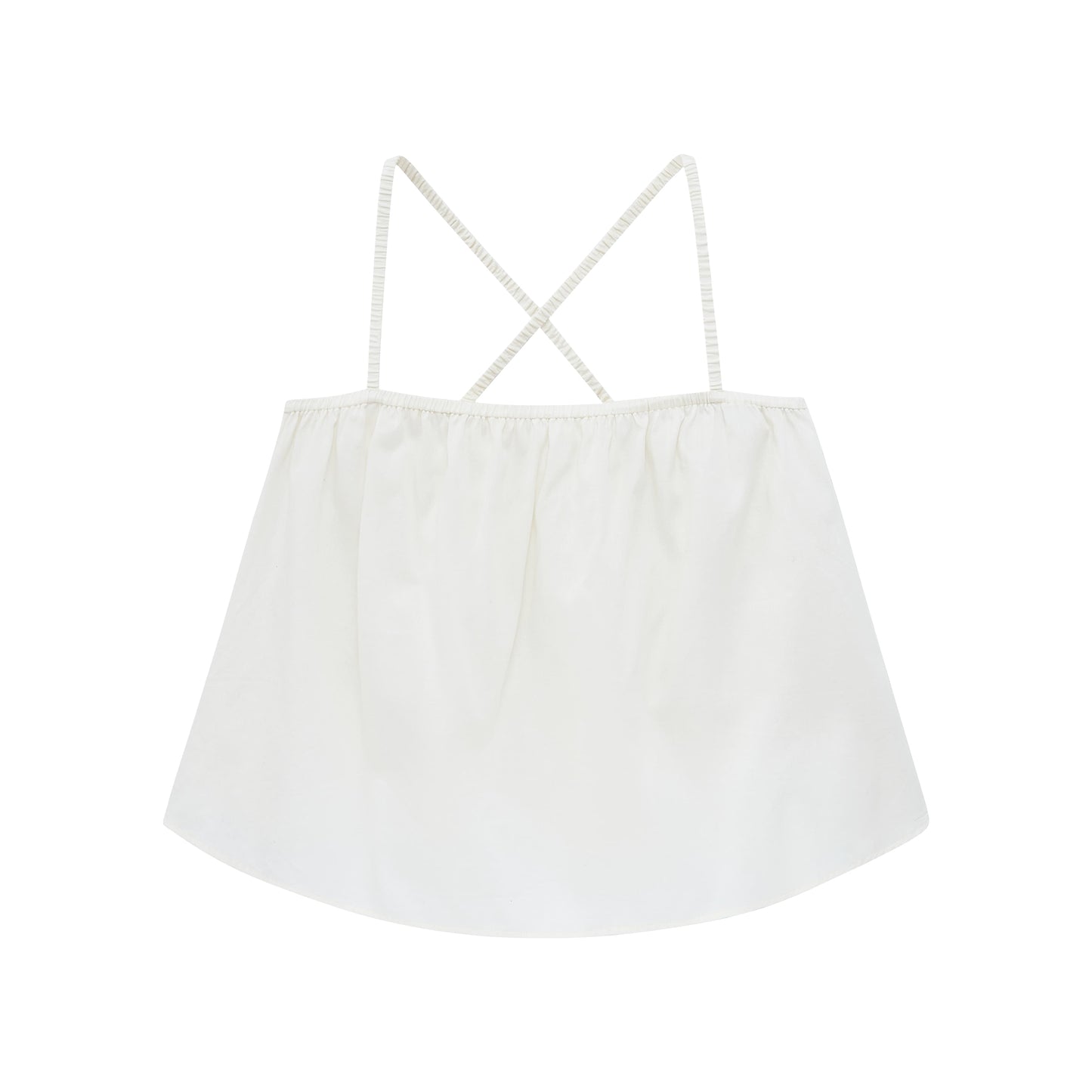 Flat lay of white pajama tank top