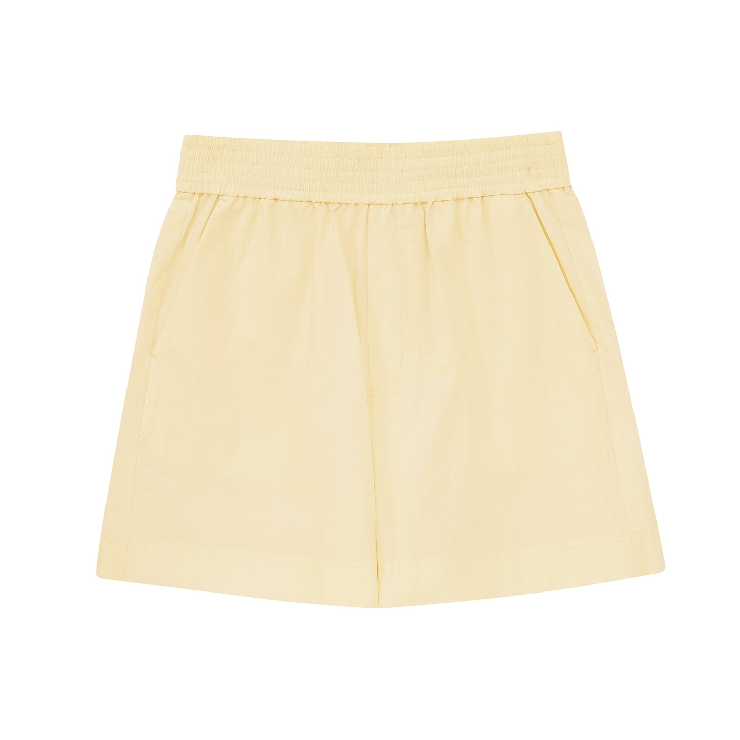 Flat lay of yellow shorts.