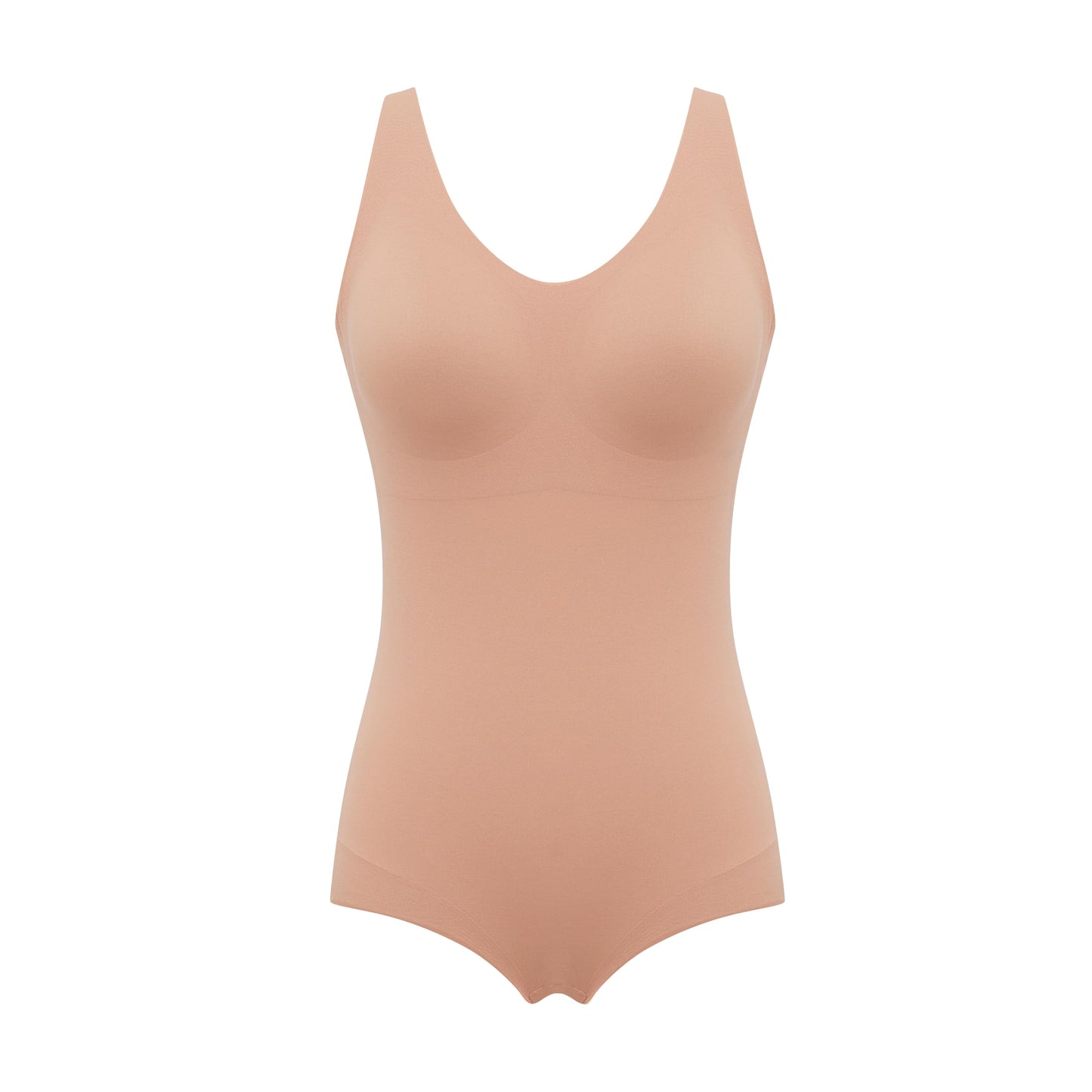 flat lay of a tan bodysuit