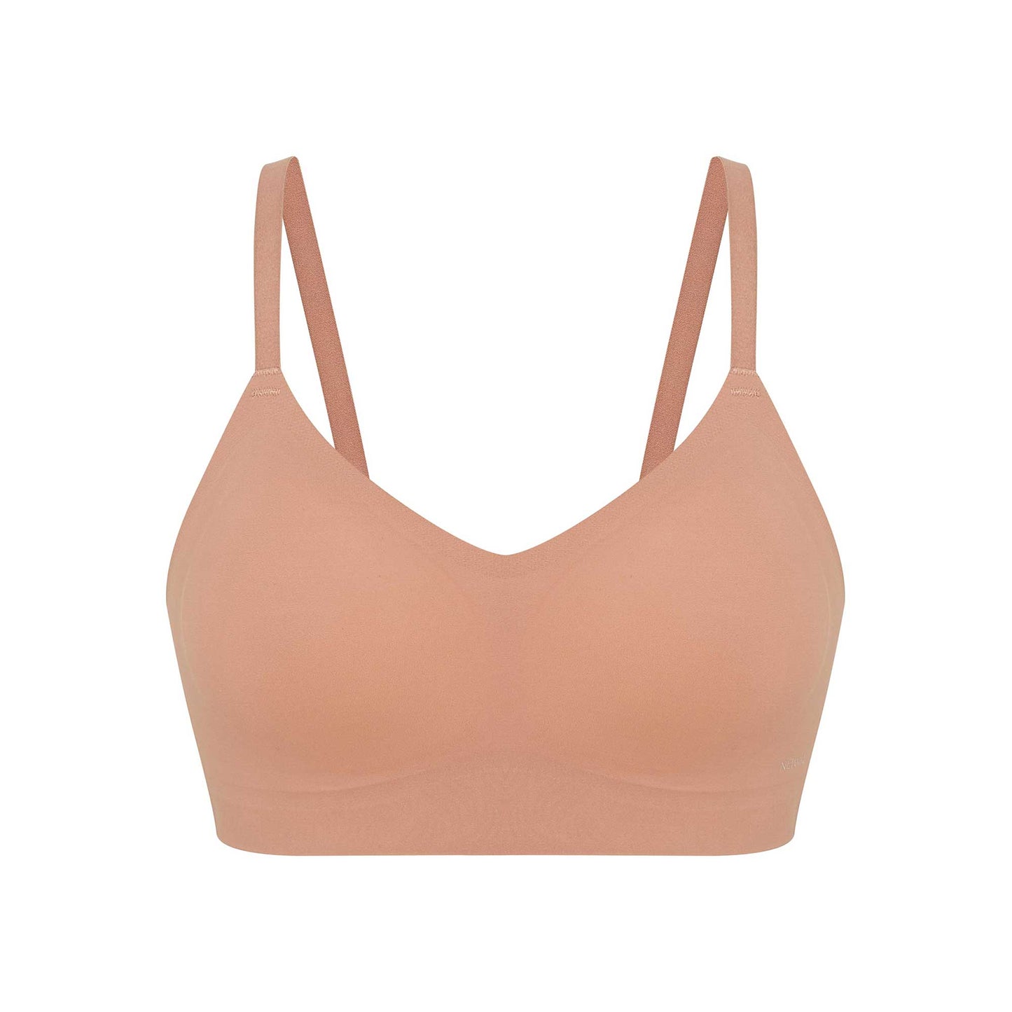 flat lay of a caramel bra