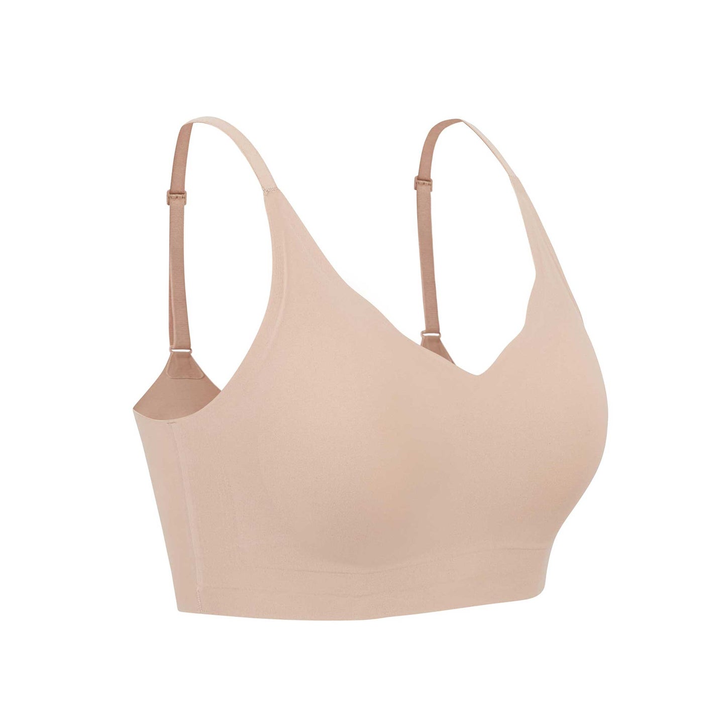 side 3d image of a light nude color bra
