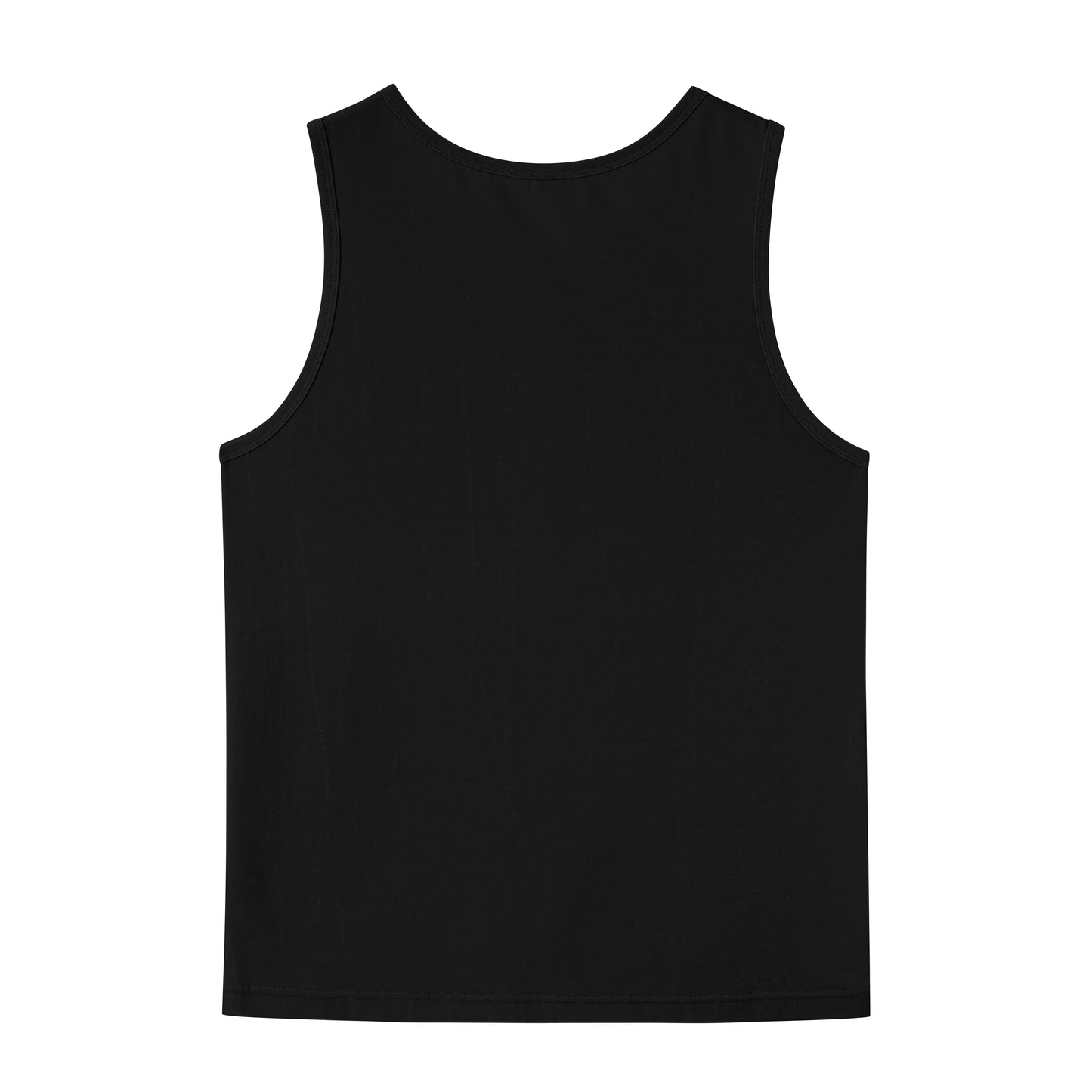 flat lay of black tank top