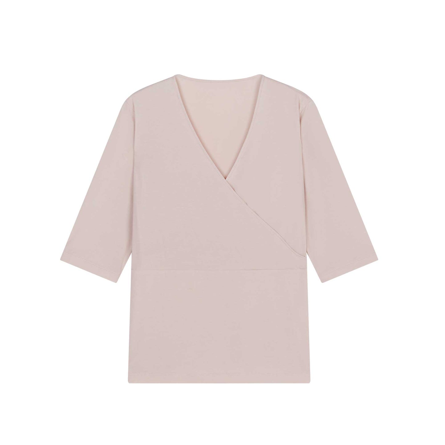 pink maternity V-neck top