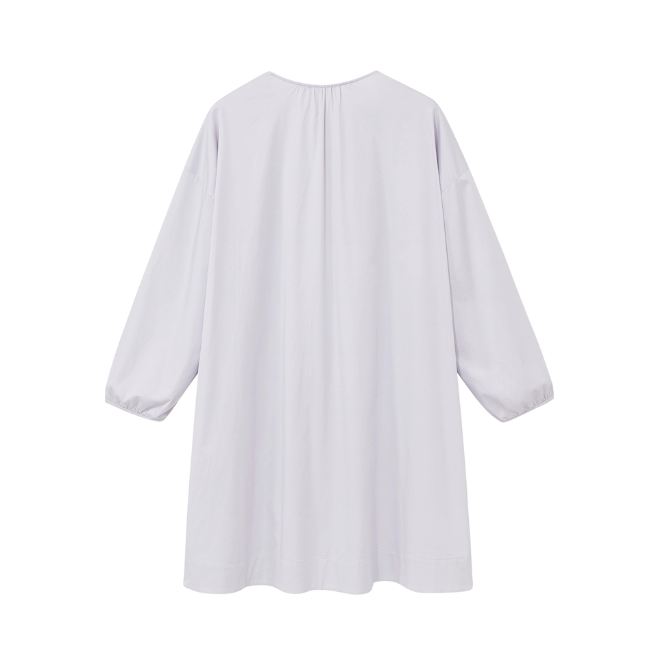 back of purple dress