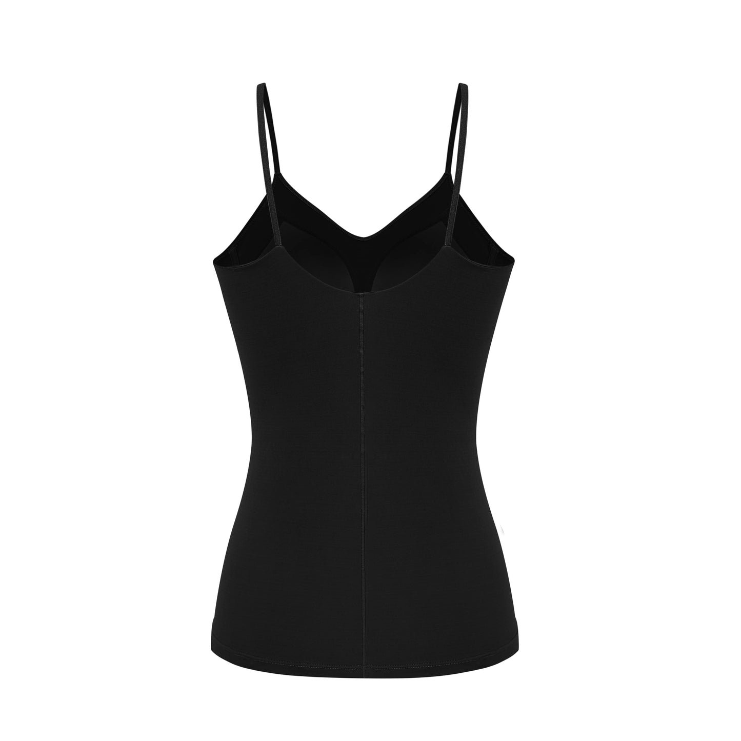 back of flat lay image of black camisole