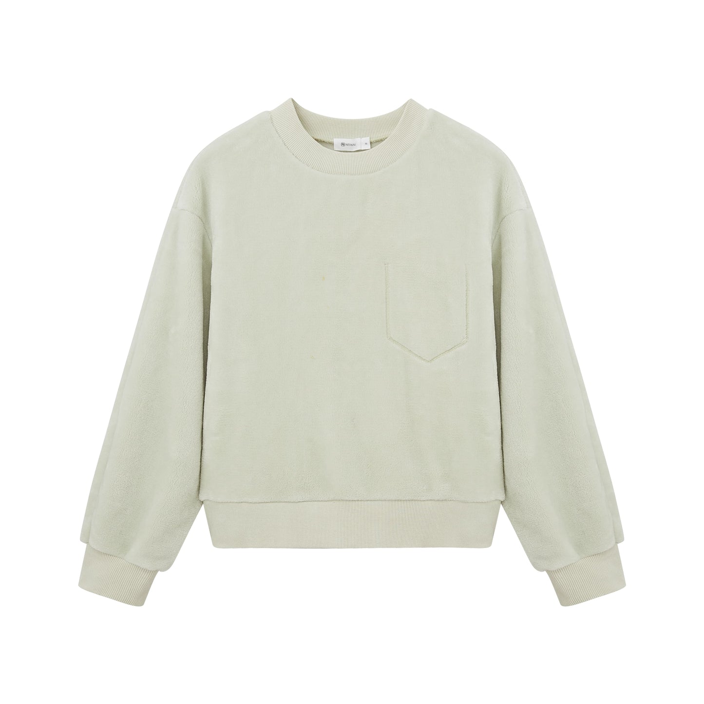 light mint color fleece crew neck fleece pajama top