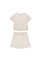 satin light pink short sleeve and shorts set