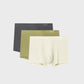 three pack men's briefs with grey, green and white color