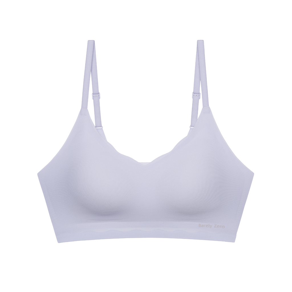 Light purple bra on a white background.
