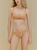 woman in orange bra and underwear