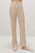 ivory flare knitted pants