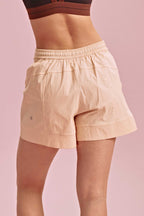 back of the warm yellow shorts