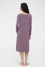 back of purple pajama dress