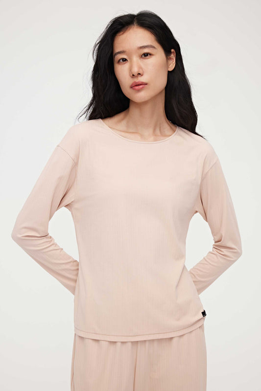 woman in pink lounge t-shirt and pants