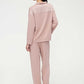 The back of pink pajama set