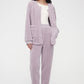 Woman wearing purple Fleece Pajama Set