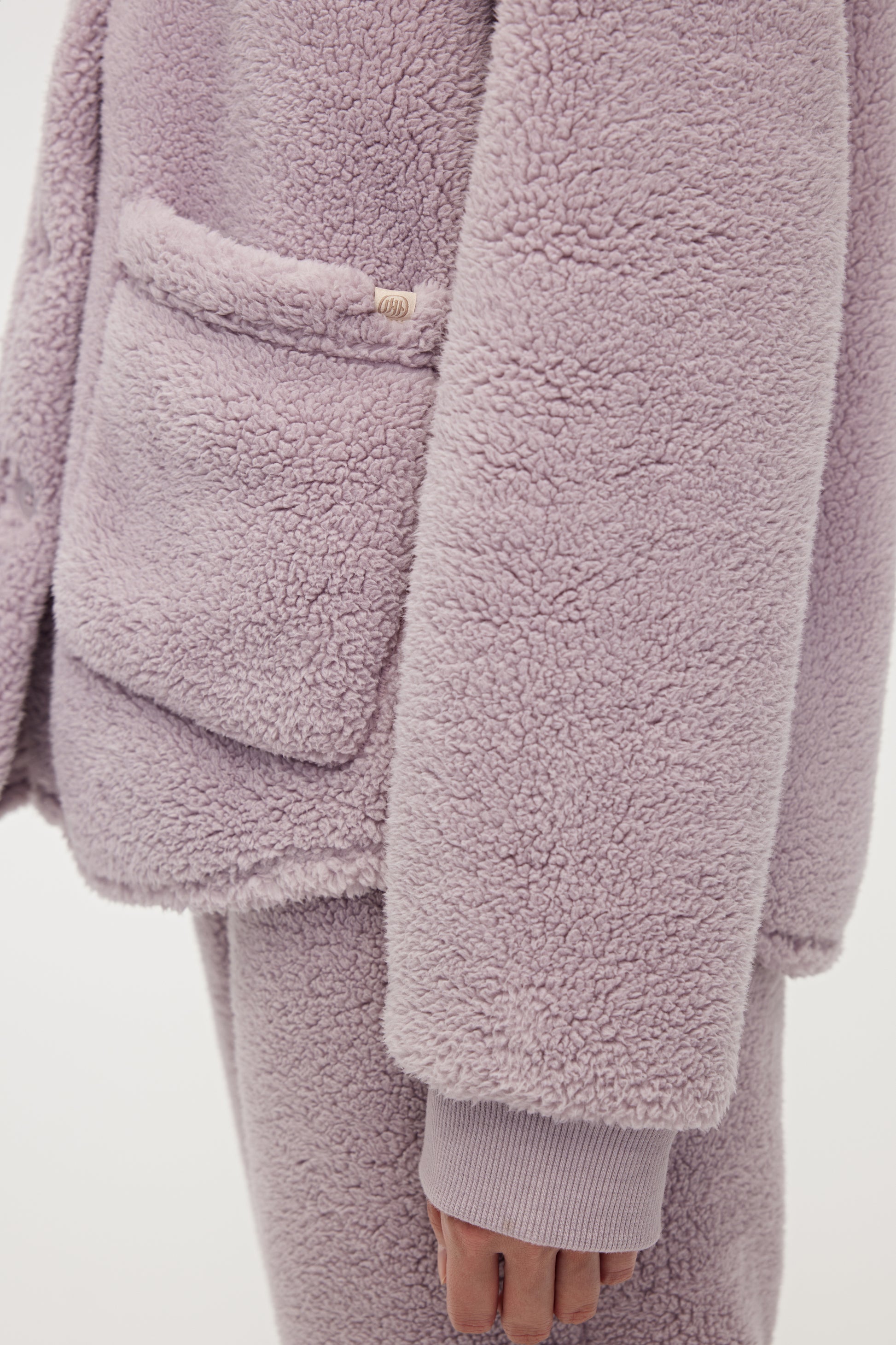 Details of purple Fleece Pajama Top