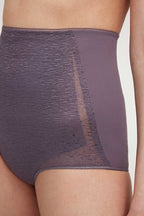 close up of purple high waist brief