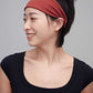 Woman wearing red headband