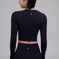 back of the Cut-out Padded Crop Top