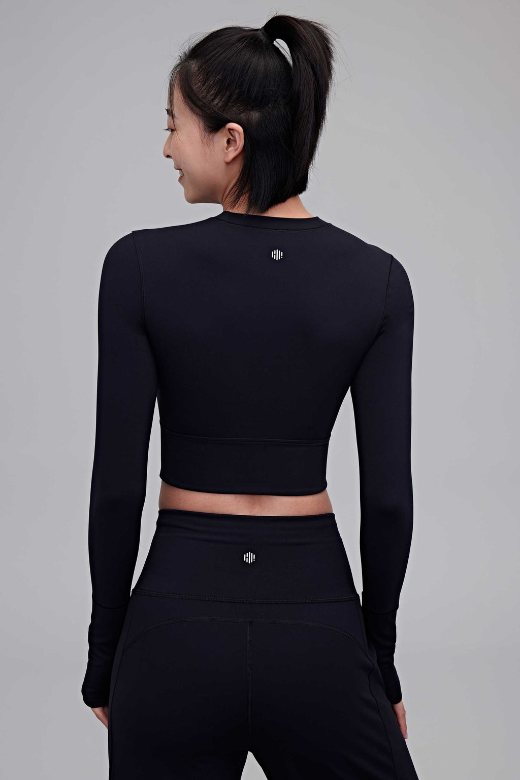 back of the Cut-out Padded Crop Top