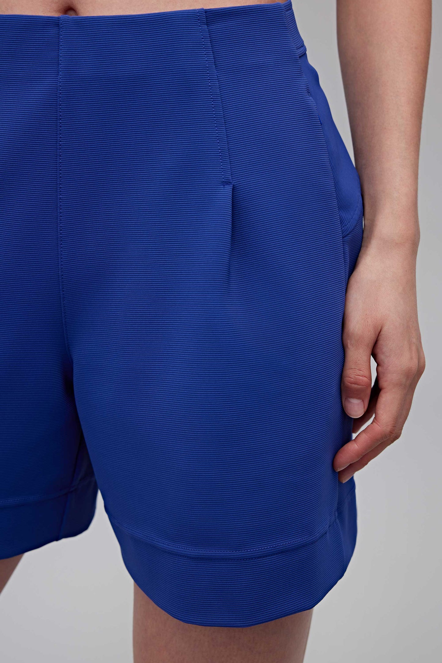 close up of blue shorts