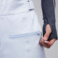 close up of snow bib pocket zippers