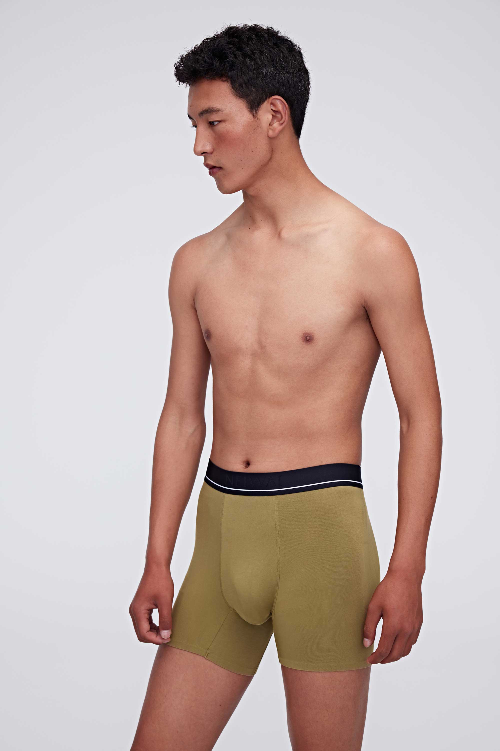 man in green brief
