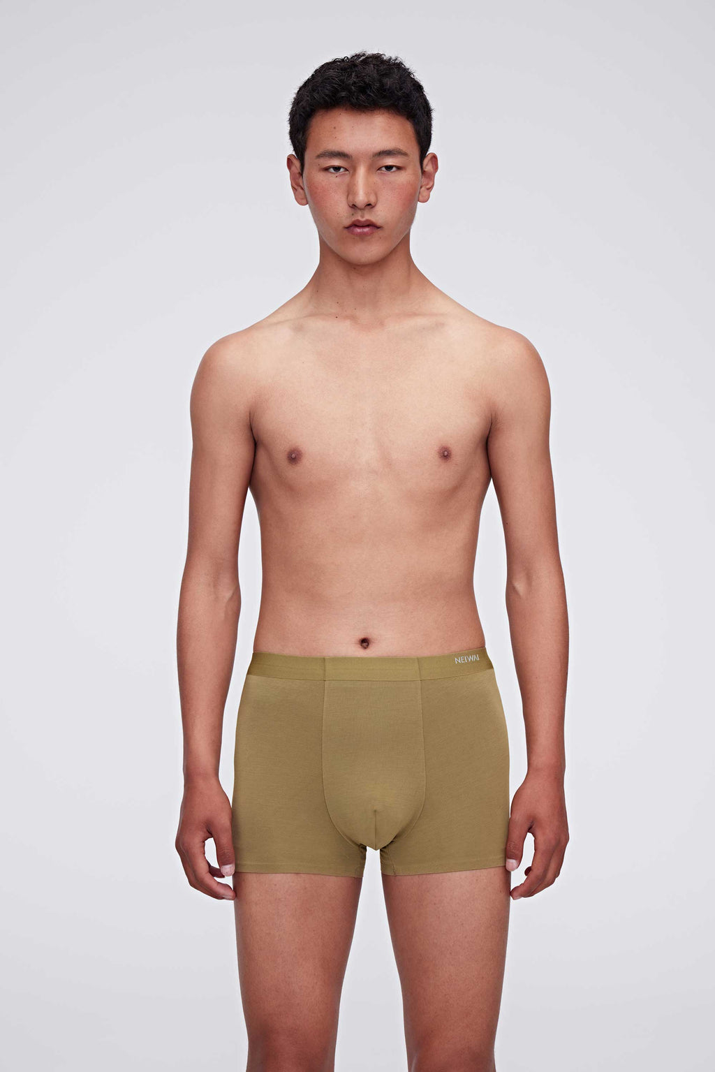 man in green brief