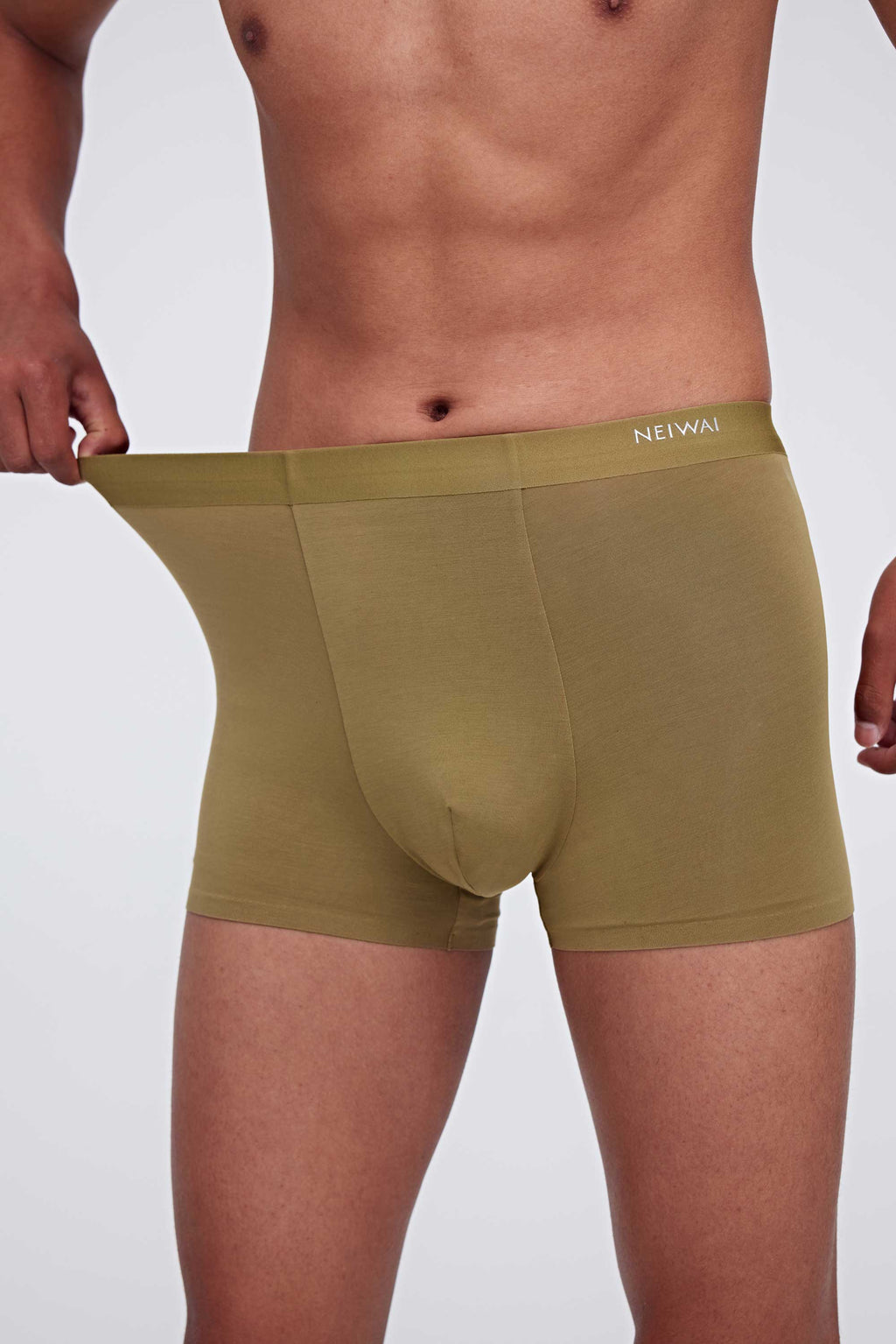 man in green brief