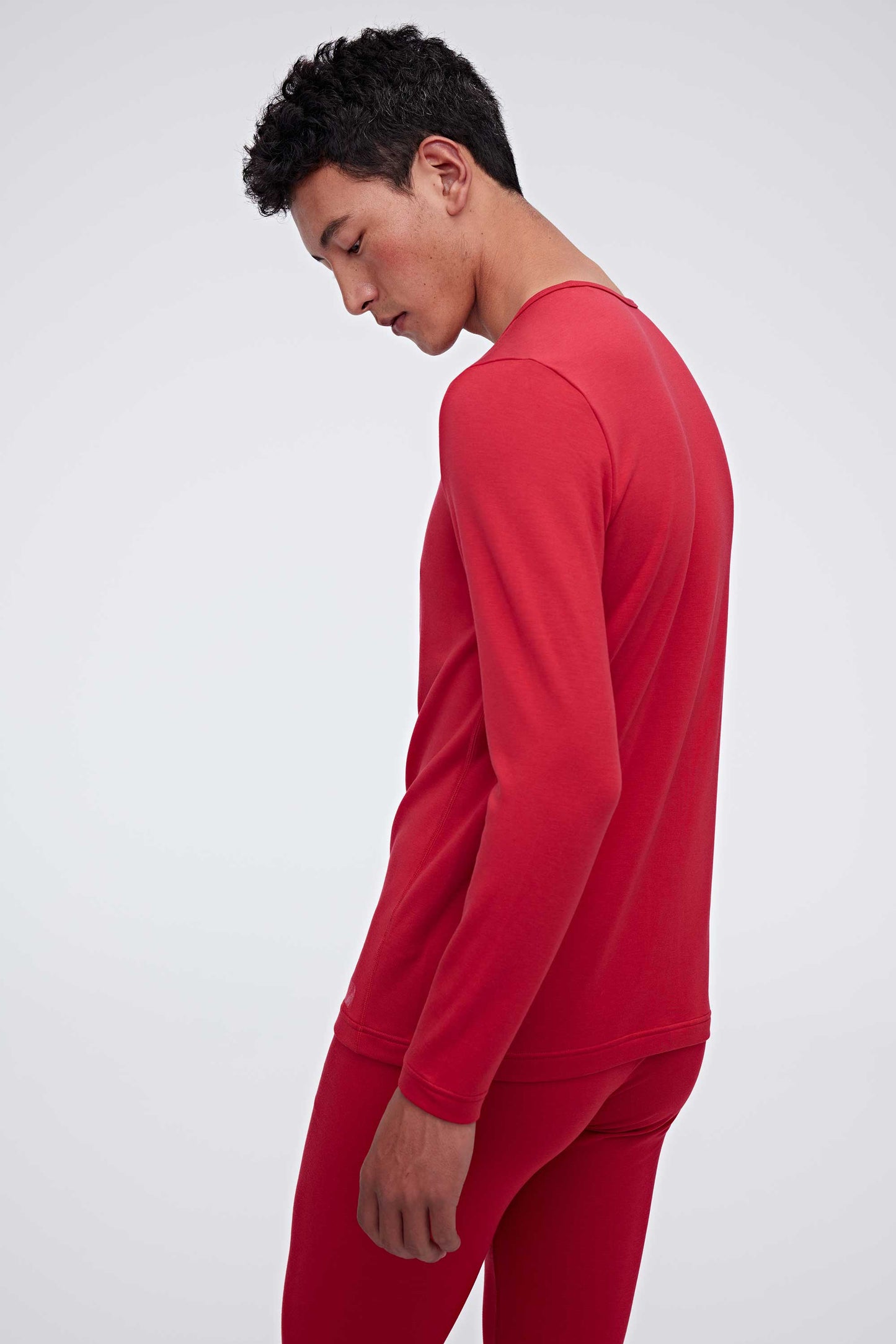 Side view on red thermal top