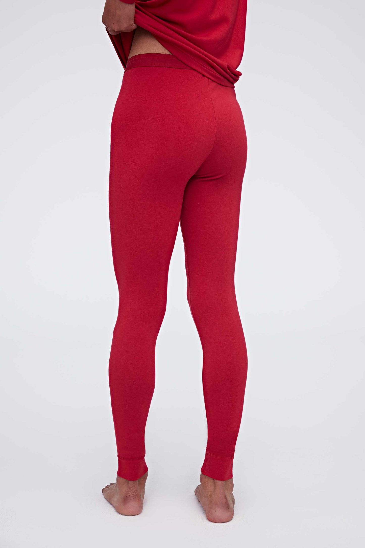 The back of the red thermal pants