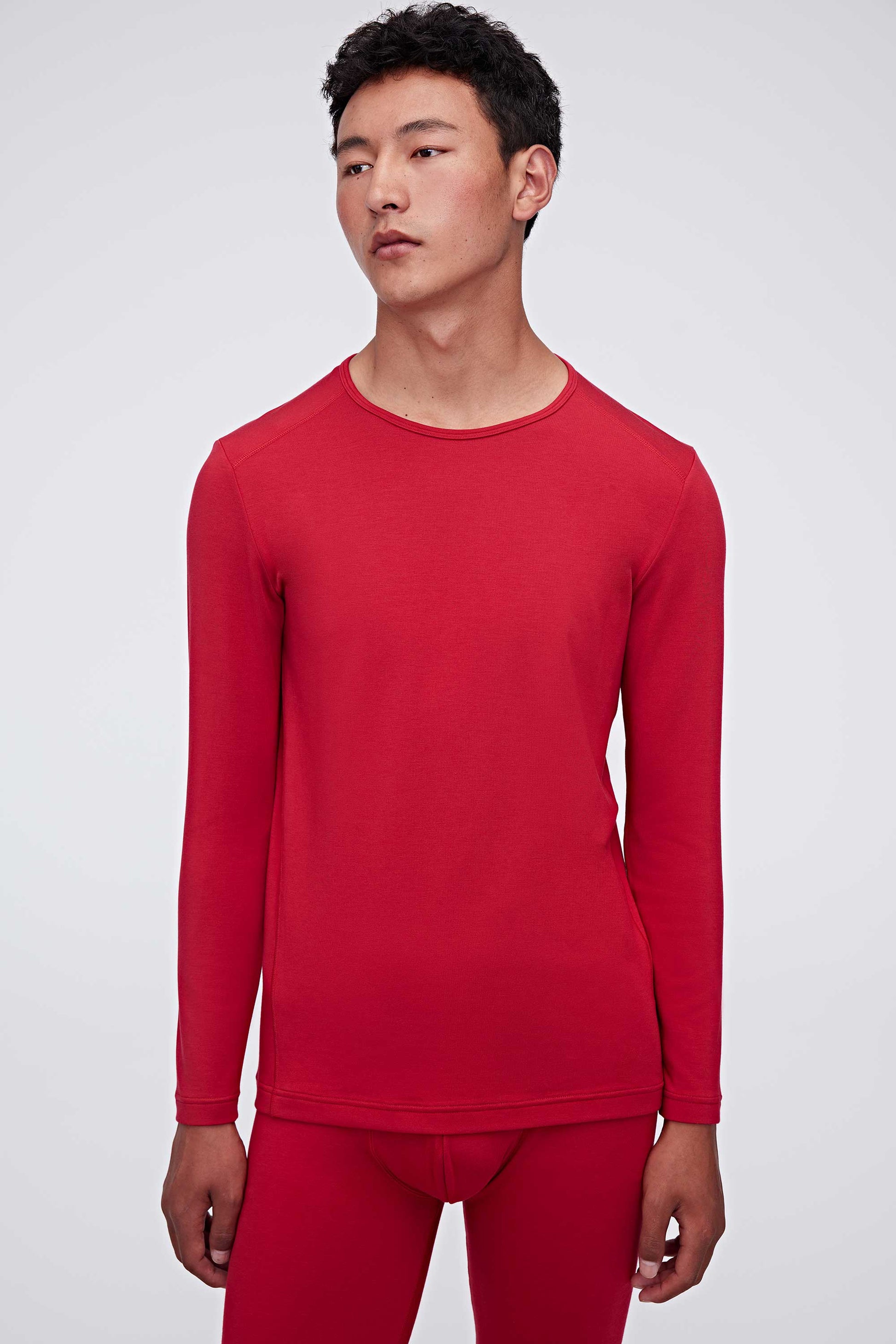 a red thermal top
