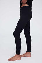 Side view of black thermal pants