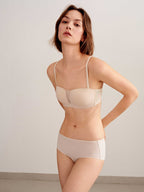 woman in off white bra and brief